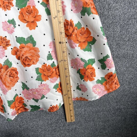 Zara Dress Womens Small White Floral Puff Sleeve Fit Flare Spring NEW NWT - Picture 8 of 12